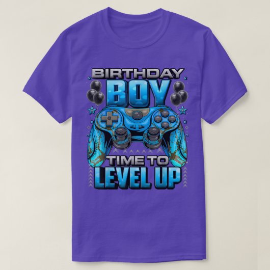 Birthday Boy Time to Level Up Video Gamer Birthda T-shirt (Design voorkant)