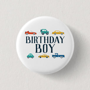 Birthday Boy Transportation Birthday Ronde Button 3,2 Cm