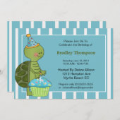 Birthday Boy Turtle Invitation Kaart (Voorkant / Achterkant)