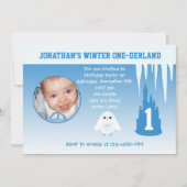 Birthday Boy Winter Onederland uitnodiging (Voorkant)