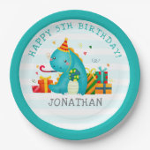 Birthday Boy with Dinosaurs Theme Papieren Bordje (Voorkant)
