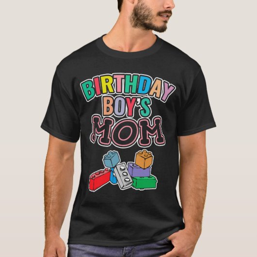 Birthday Boy's Mam Building Blocks 13 T-shirt (Voorkant)