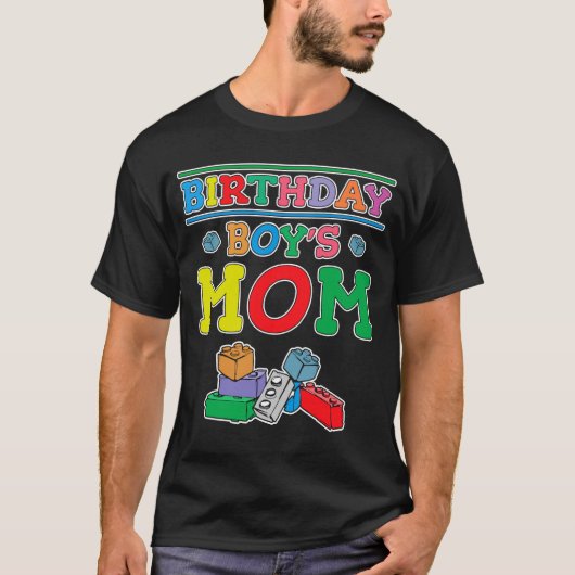 Birthday Boy's Mam Building Blocks 7 T-shirt (Voorkant)