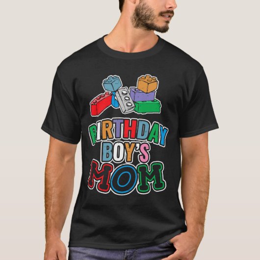 Birthday Boy's Mam Building Blocks 9 T-shirt (Voorkant)