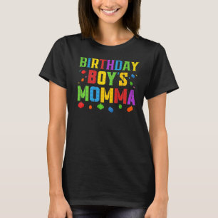Birthday Boy's Momma Blocks Master Builder B T-shirt