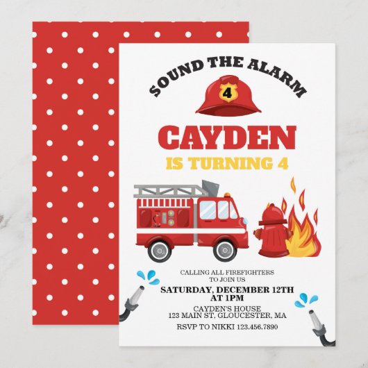 Birthday, brandweervrouw kaart (Voorkant / Achterkant)