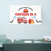 Birthday, brandweervrouw spandoek (Beurs)