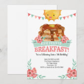 Birthday Breakfast Girls Pancake Kaart (Voorkant / Achterkant)