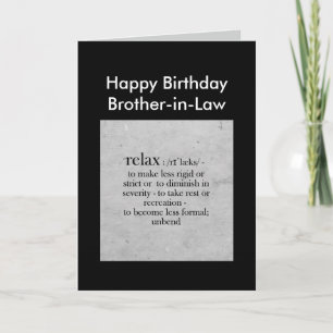 Birthday Brother-in-Law definition Relax Humor Kaart