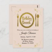 Birthday brunch-uitnodiging briefkaart (Voorkant / Achterkant)