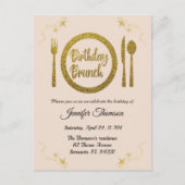 Birthday brunch-uitnodiging briefkaart (Voorkant)