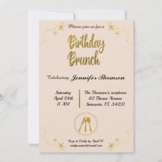Birthday brunch-uitnodiging kaart