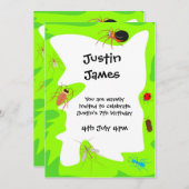 Birthday Bugs Party Invitation Kaart (Voorkant / Achterkant)