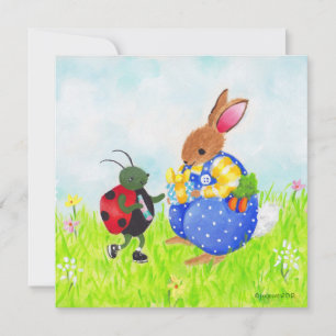 Birthday bunny and bug-uitnodiging kaart