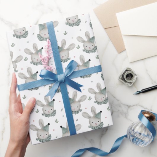 Birthday Bunny  Rustic Wrapping Paper Cadeaupapier (Geschenken)