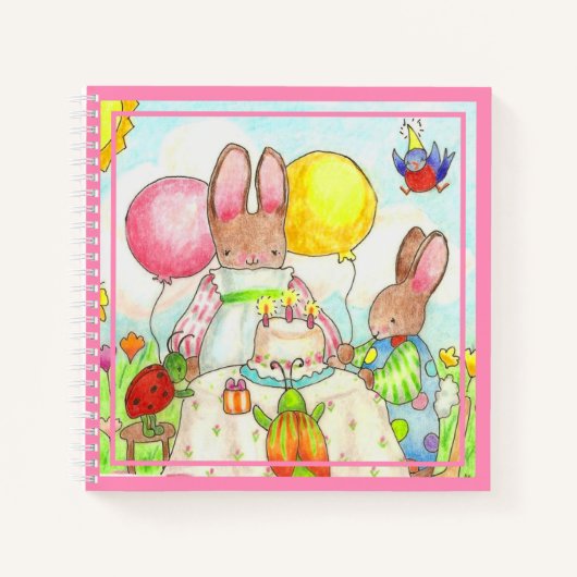 Birthday Bunny Spiral Notitieboek (Voorkant)