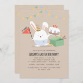 Birthday Bunny Uitnodiging (Voorkant / Achterkant)