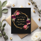 Birthday burgundy noir Enregistrer la carte Date