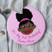 Birthday Button Afro Puff Girl (In situ)