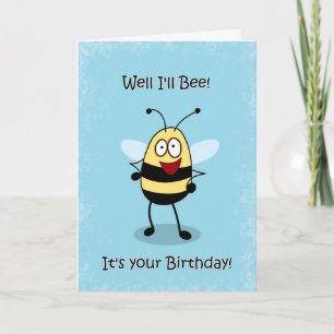 Birthday Buzz Funny Bumble Bee Wenskaart Kaart