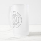 Birthday-cadeau met naam, leeftijd en datum matglas bierpul (Voorkant links)