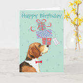 Birthday Cadeaus Beagle Kaart (Gele Bloem)