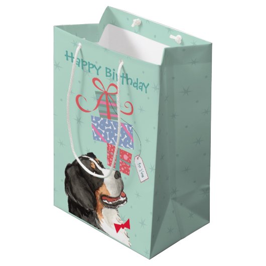 Birthday Cadeaus Berner Medium Gift Bag Cadeauzakje (Voorkant Gekanteld)