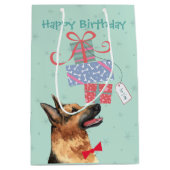 Birthday Cadeaus German Shepherd Medium Gift Bag Medium Cadeauzakje (Voorkant)