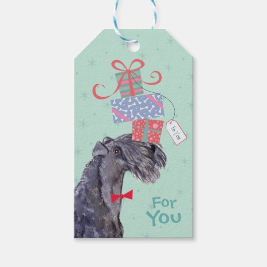 Birthday Cadeaus Kerry Blue Terrier Cadeaulabel (Voorkant)