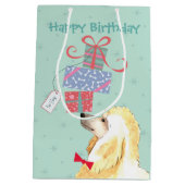 Birthday Cadeaus Poodle Medium Cadeauzakje (Achterkant)