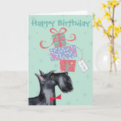 Birthday Cadeaus Scottish Terrier Kaart (Gele Bloem)