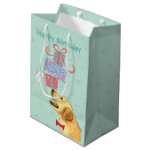 Birthday Cadeaus Yellow Lab Medium Cadeauzakje (Achterkant Gekanteld)