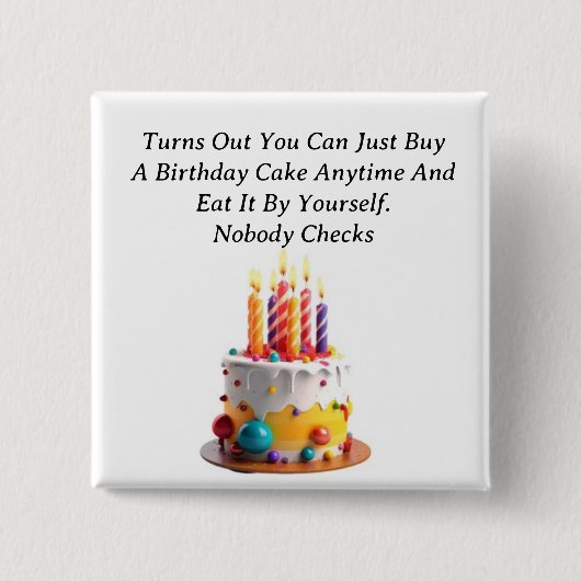 Birthday Cake Button (Voorkant)