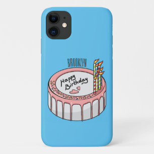 Birthday cake cartoon illustratie iPhone 11 hoesje