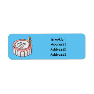 Birthday cake cartoon illustratie etiket