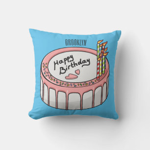 Birthday cake cartoon illustratie kussen