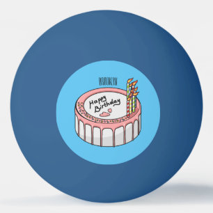 Birthday cake cartoon illustratie pingpongballen