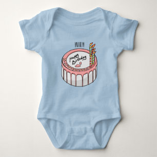 Birthday cake cartoon illustratie romper