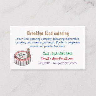 Birthday cake cartoon illustratie visitekaartje