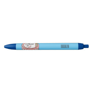 Birthday cake cartoon illustratie zwarte inkt pen