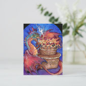Birthday Cake Dragon Briefkaart (Staand voorkant)