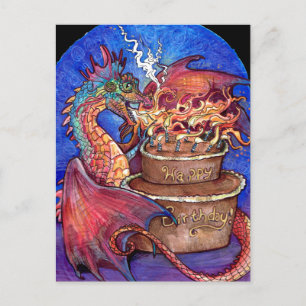 Birthday Cake Dragon Briefkaart