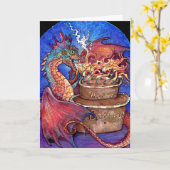 Birthday Cake Dragon Kaart (Gele Bloem)