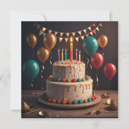 Birthday Cake Feestdagenkaart