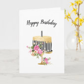 Birthday Cake Happy Birthday Kaart (Gele Bloem)