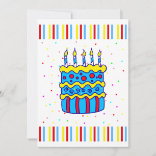 Birthday Cake Invitation Kaart