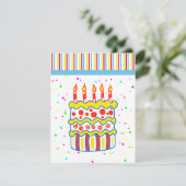 Birthday Cake Invitations Kaart (Staand voorkant)