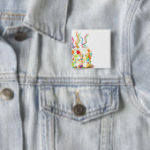 Birthday Cake Magnet Vierkante Button 5,1 Cm (In situ)