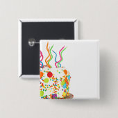Birthday Cake Magnet Vierkante Button 5,1 Cm (Voorkant /achterkant)
