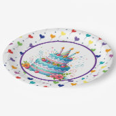 Birthday Cake Papieren Bordje (Gekanteld)